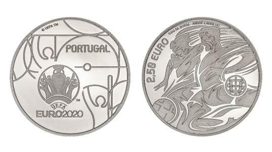 Portugal 2,50 € Euro 2020 UEFA Proof Silber
