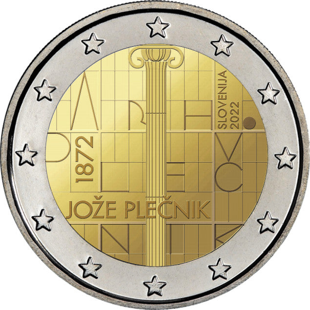 Slowenien 2 € 150. Geburtstag des Architekten Joze Plecnik 2022