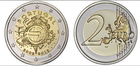 Portugal 2€ 10 Jahre Euro Proof 2012