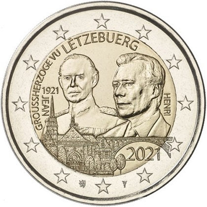 Luxemburg 2€ 100 Jahre Geburt Großherzog Jean 2021