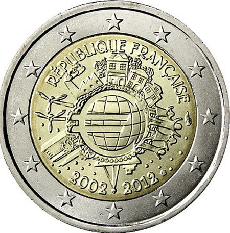 Frankreich 2€ 10 Jahre Euro 2012