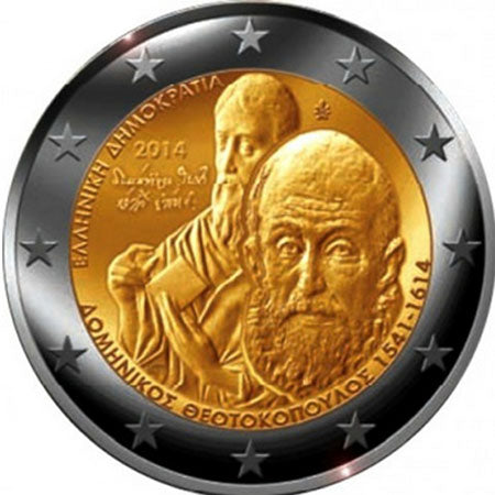Griechenland 2 € 400. Todestag von Domenikos Theotokopoulos 2014