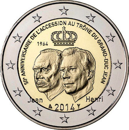 Luxemburg 2 € 50. Jahrestag der Thronbesteigung von Großherzog Jean 2014