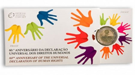 Portugal 2€ 60. Jahrestag der Erklärung der Menschenrechte Proof 2008