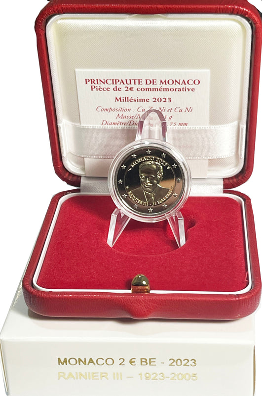 Monaco 2€ 100. Geburtstag von Rainier III. 2023 PP