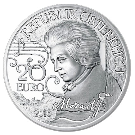 Österreich 20 € Genius Mozart - Die Legende Proof 2016