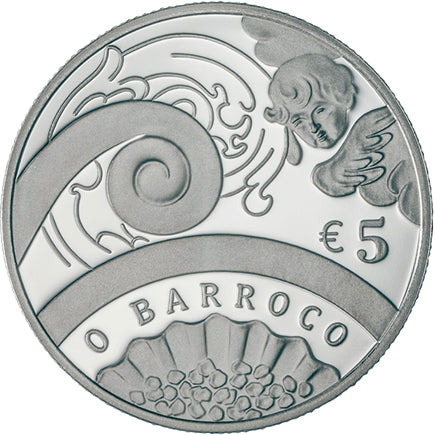 Portugal 5 € Das Barock Silber Proof 2018