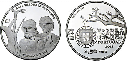 Portugal 2,5 € Capelo und Ivens – Portugiesische Explorers Proof 2011