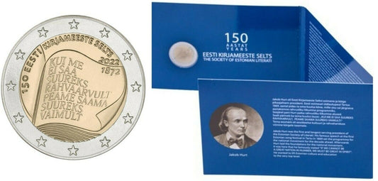 Estland 2€ 150 Jahre Literarische Gesellschaft 2022 BNC