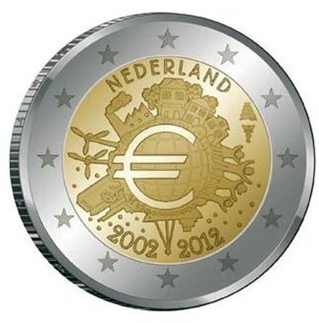 Niederlande 2 € 10 Jahre Euro 2012