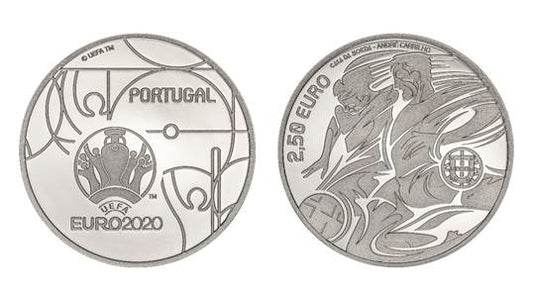 Portugal 2,50 € Euro 2020 UEFA Proof Silber