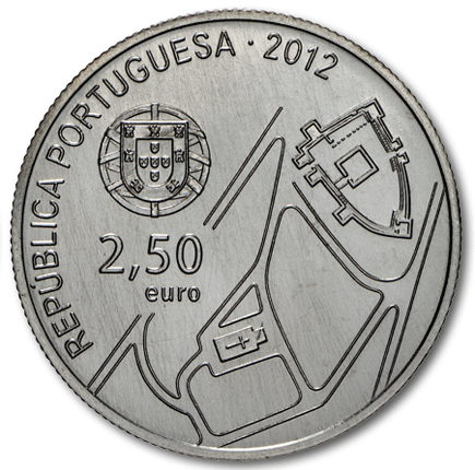Portugal 2,50 € 75. Jahrestag. Schulschiff Sagres 2012