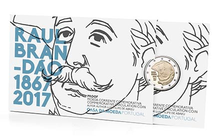 Portugal 2€ 150. Geburtstag von Raul Brandão PP 2017