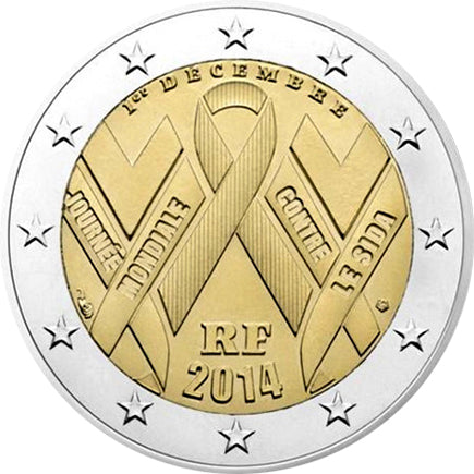 Frankreich 2€ Welt-AIDS-Tag 2014