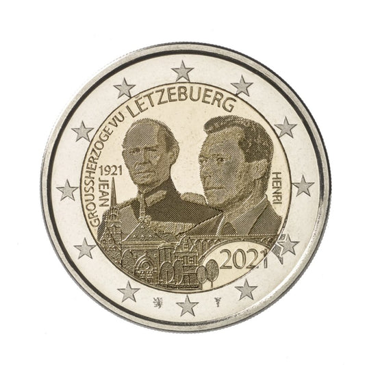 Luxemburg 2 € 100. Geburtstag des Großherzogs Jean 2021 (Hologramm-Version)